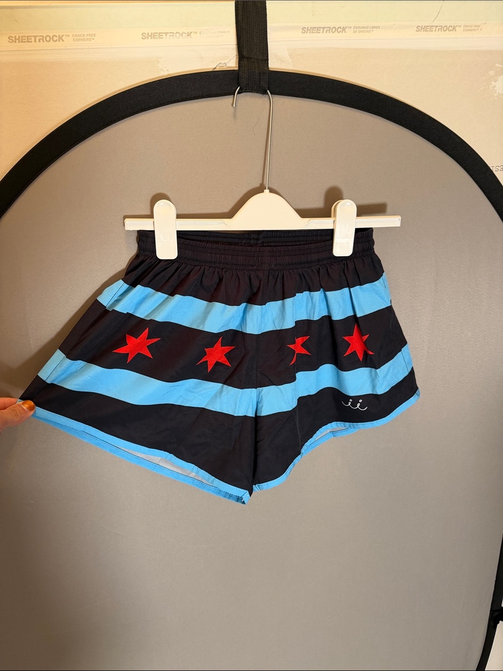 Women’s Black & Light Blue Chicago Star-Accent Athletic Shorts